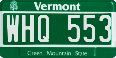 VT license plate WHQ553