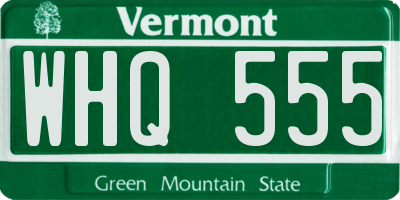 VT license plate WHQ555