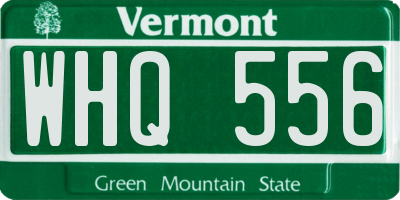 VT license plate WHQ556