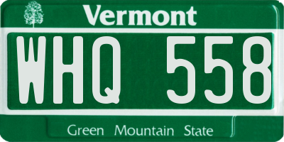 VT license plate WHQ558