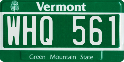 VT license plate WHQ561