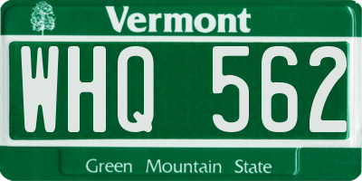 VT license plate WHQ562