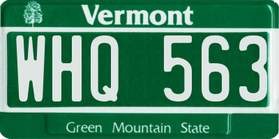 VT license plate WHQ563
