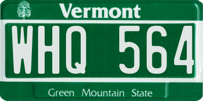 VT license plate WHQ564