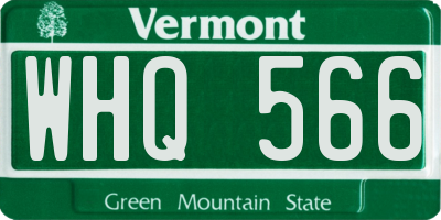 VT license plate WHQ566