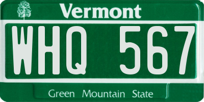 VT license plate WHQ567