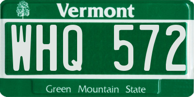 VT license plate WHQ572
