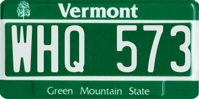 VT license plate WHQ573