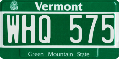 VT license plate WHQ575