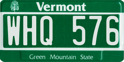 VT license plate WHQ576