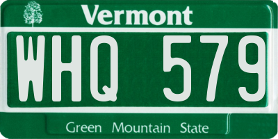 VT license plate WHQ579