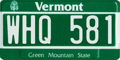 VT license plate WHQ581