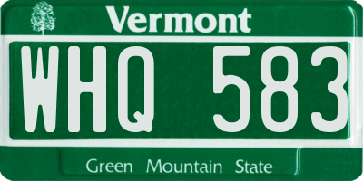 VT license plate WHQ583