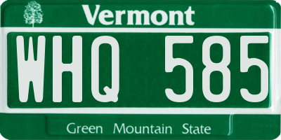 VT license plate WHQ585