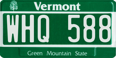 VT license plate WHQ588