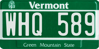 VT license plate WHQ589