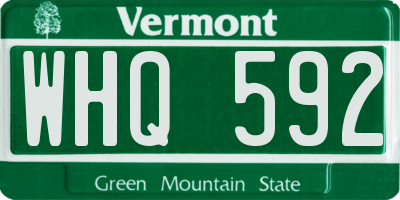 VT license plate WHQ592