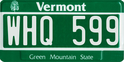 VT license plate WHQ599