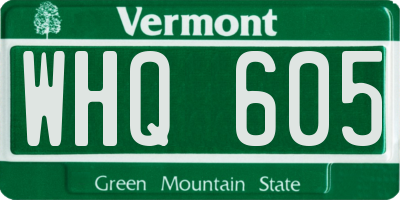VT license plate WHQ605
