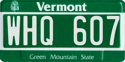 VT license plate WHQ607