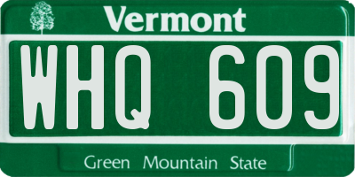 VT license plate WHQ609