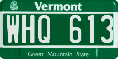 VT license plate WHQ613