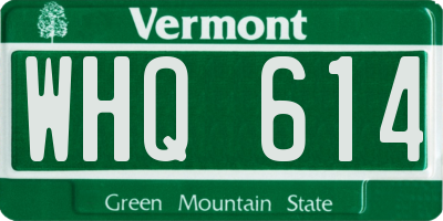 VT license plate WHQ614