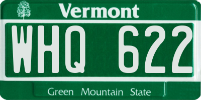 VT license plate WHQ622