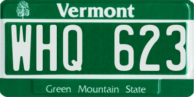VT license plate WHQ623