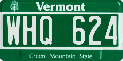 VT license plate WHQ624