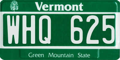 VT license plate WHQ625