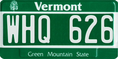 VT license plate WHQ626