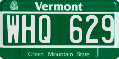 VT license plate WHQ629