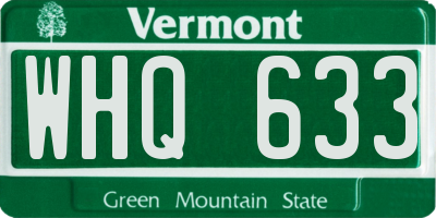 VT license plate WHQ633