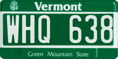 VT license plate WHQ638