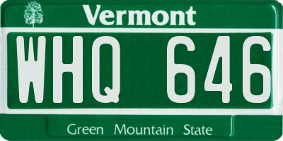 VT license plate WHQ646