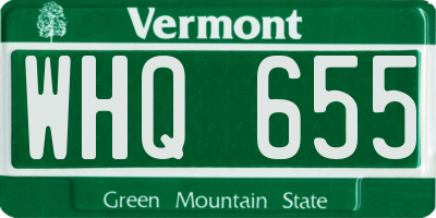 VT license plate WHQ655