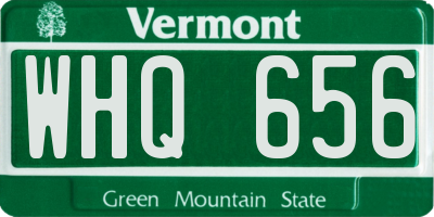 VT license plate WHQ656