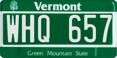 VT license plate WHQ657