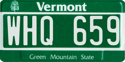 VT license plate WHQ659
