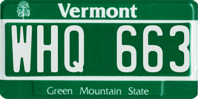 VT license plate WHQ663