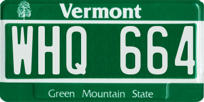 VT license plate WHQ664