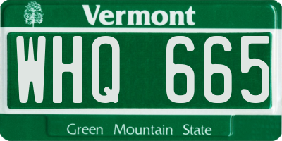 VT license plate WHQ665