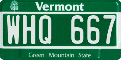 VT license plate WHQ667