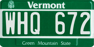 VT license plate WHQ672