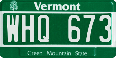 VT license plate WHQ673