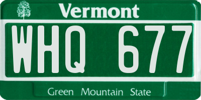 VT license plate WHQ677