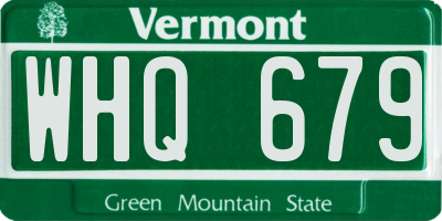 VT license plate WHQ679