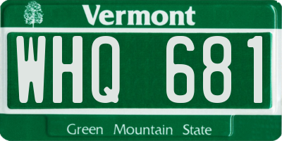 VT license plate WHQ681
