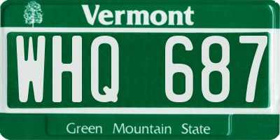 VT license plate WHQ687